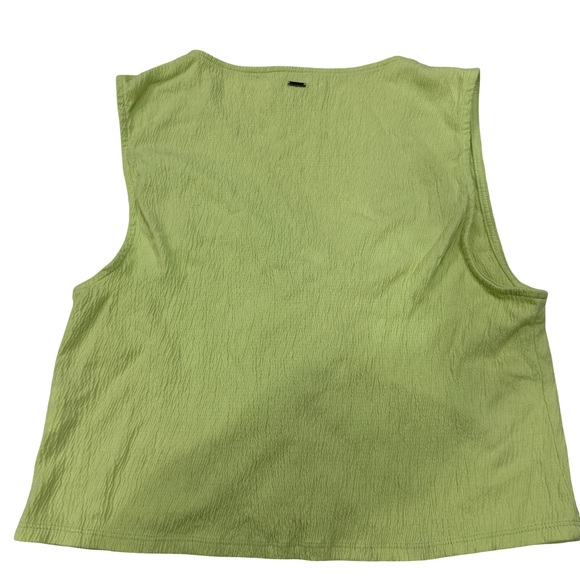 O’Neill Green Textured Ruched Front Sleeveless Tank Top Women’s Large - Picture 3 of 4